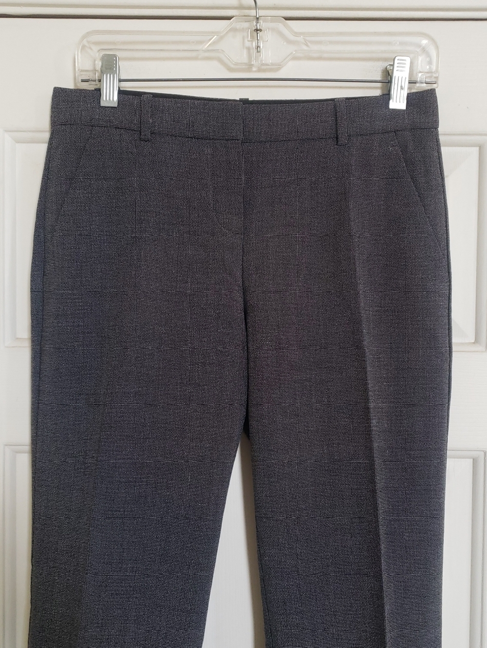 THEORY Emery Black White Tweed Straight‑Leg Trouser Pant | Virgin Wool Blend | 2 - Picture 6 of 14